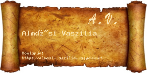 Almási Vaszilia névjegykártya